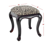 Safavieh Rebecca Upholstered Stool Black/ Zebra AMH4030A