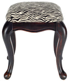 Safavieh Rebecca Upholstered Stool Black/ Zebra AMH4030A