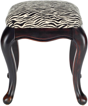 Safavieh Rebecca Upholstered Stool Black/ Zebra AMH4030A