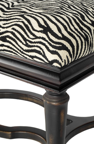 Safavieh Garret Zebra Print Upholstered Bench - Chic Global Accent With Curved Birch Legs For Any Space AMH4031A