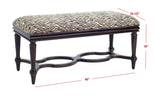 Safavieh Garret Zebra Print Upholstered Bench Black/Zebra AMH4031A