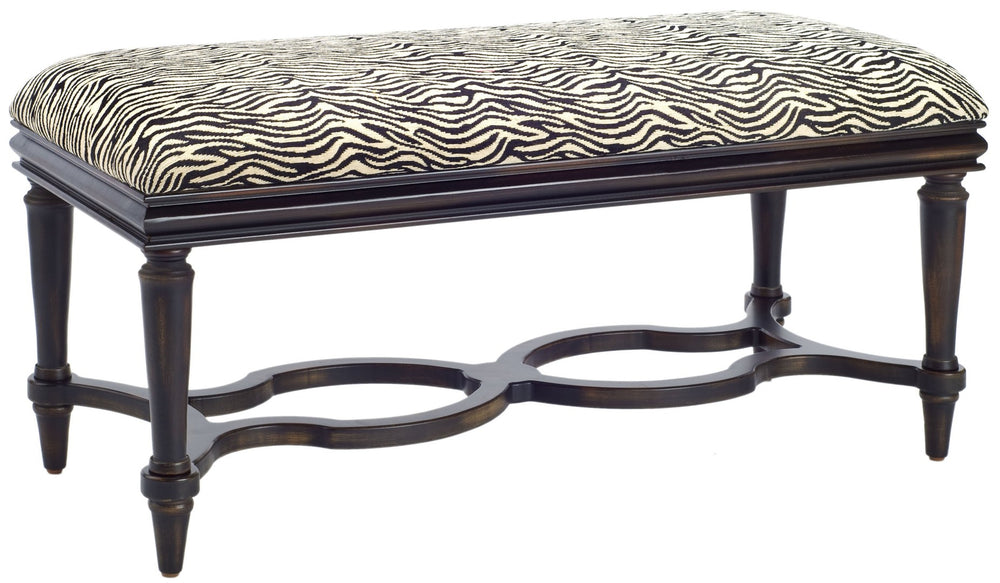 Safavieh Garret Zebra Print Upholstered Bench - Chic Global Accent With Curved Birch Legs For Any Space AMH4031A