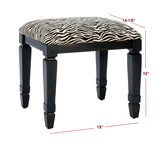 Safavieh Gertie Zebra Print Upholstered Small Bench Black/Zebra AMH4035A