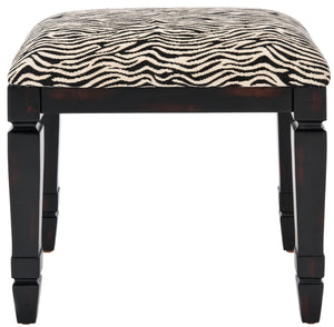 Safavieh Gertie Zebra Print Upholstered Small Bench Black/Zebra AMH4035A