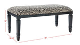 Safavieh Mona Zebra Print Upholstered Bench Black/Zebra AMH4036A