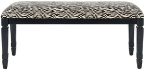 Safavieh Mona Zebra Print Upholstered Bench - Stylish Accent Seat With Fluted Legs For Bedroom Or Entryway AMH4036A