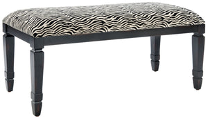 Safavieh Mona Zebra Print Upholstered Bench - Stylish Accent Seat With Fluted Legs For Bedroom Or Entryway AMH4036A