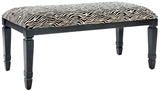 Safavieh Mona Zebra Print Upholstered Bench Black/Zebra AMH4036A