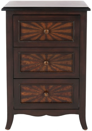 Safavieh Conrad Elegant 3-Drawer Side Table In Dark Cherry - Antique-Inspired Storage For Any Room AMH4037A
