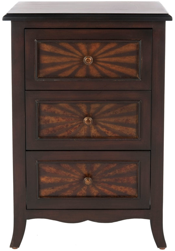 Safavieh Conrad Elegant 3-Drawer Side Table In Dark Cherry - Antique-Inspired Storage For Any Room AMH4037A