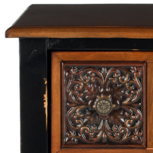 Safavieh Kenneth Two-Drawer Side Table: Rustic Spanish-Inspired Accent Table With Elegant Birch Wood Craftsmanship AMH4052A