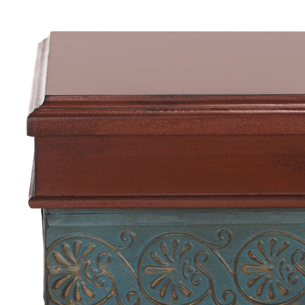 Safavieh Cynthia Console Table - Antique Charm With Floral Carvings, Distressed Finish & Dark Birch Top Elegance AMH4055A