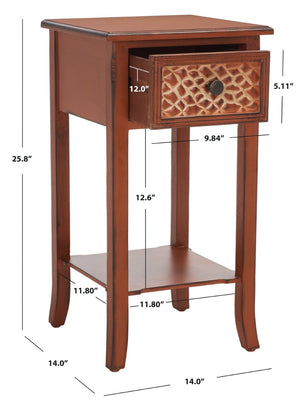 Safavieh Ernest End Table With Drawer - Elegant Birch Accent Table For Living Room & Bedroom Storage AMH4080A