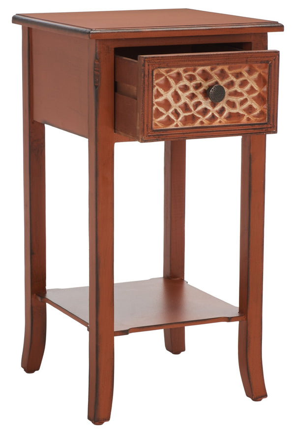 Safavieh Ernest End Table With Drawer - Elegant Birch Accent Table For Living Room & Bedroom Storage AMH4080A
