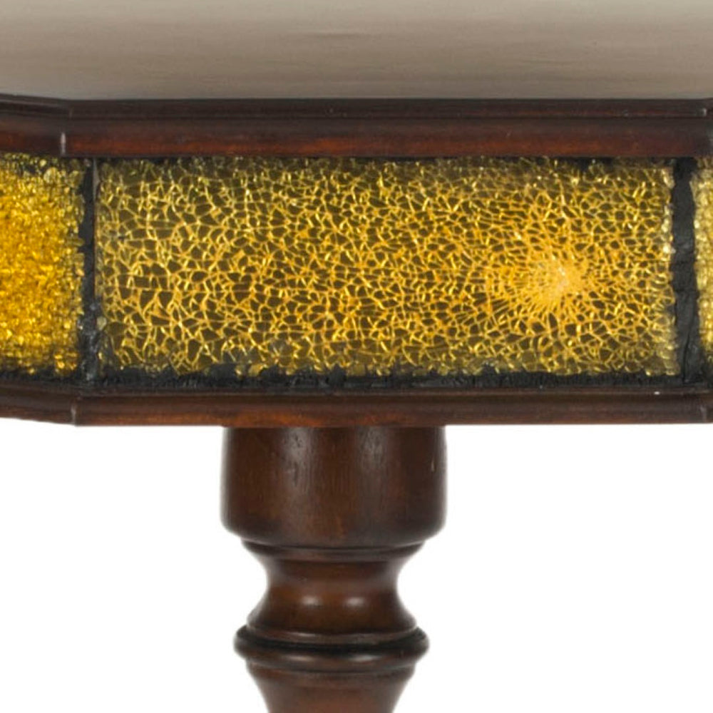 Safavieh Daphne Elegant Octagonal Side Table In Dark Brown Birch - Vintage Finish For Living & Bedroom Decor AMH4118A