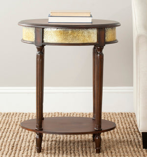 Safavieh Bernice Vintage-Inspired Side Table - Dark Brown Birch With Heirloom Golden Finish For Classic Charm AMH4119A