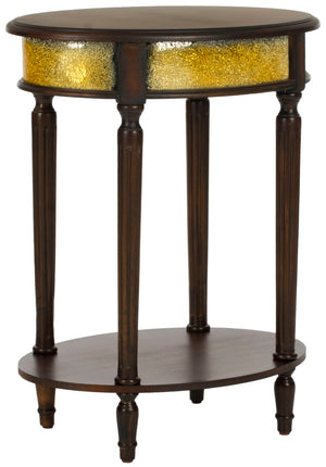 Safavieh Bernice Vintage-Inspired Side Table - Dark Brown Birch With Heirloom Golden Finish For Classic Charm AMH4119A
