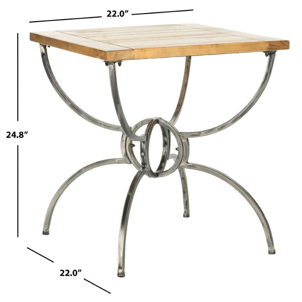 Safavieh Alvin Vintage-Inspired Wood Top End Table With Rustic Iron Base – Perfect For Chic Living Spaces AMH4125A