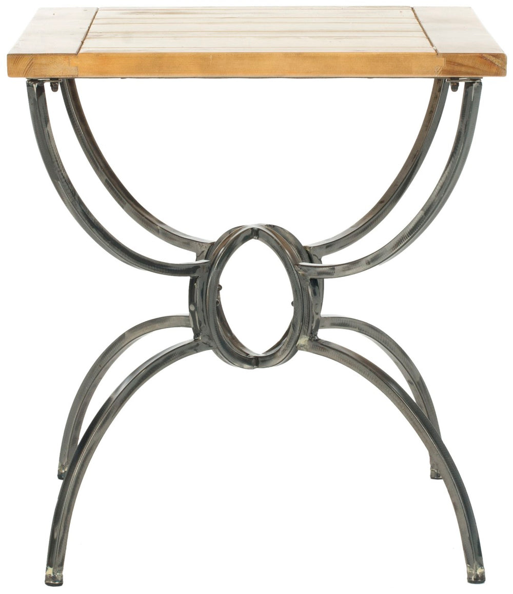 Safavieh Alvin Vintage-Inspired Wood Top End Table With Rustic Iron Base – Perfect For Chic Living Spaces AMH4125A