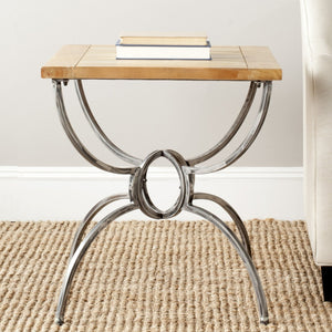 Safavieh Alvin Vintage-Inspired Wood Top End Table With Rustic Iron Base – Perfect For Chic Living Spaces AMH4125A