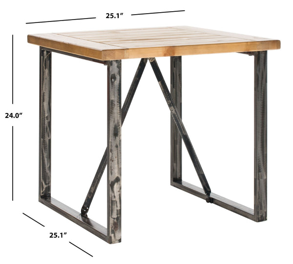 Safavieh Chase End Table: Elegant Industrial Chic Design With Solid Fir Wood And Forged Iron Accents For Any Space AMH4127A