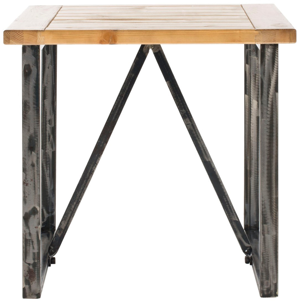 Safavieh Chase End Table: Elegant Industrial Chic Design With Solid Fir Wood And Forged Iron Accents For Any Space AMH4127A