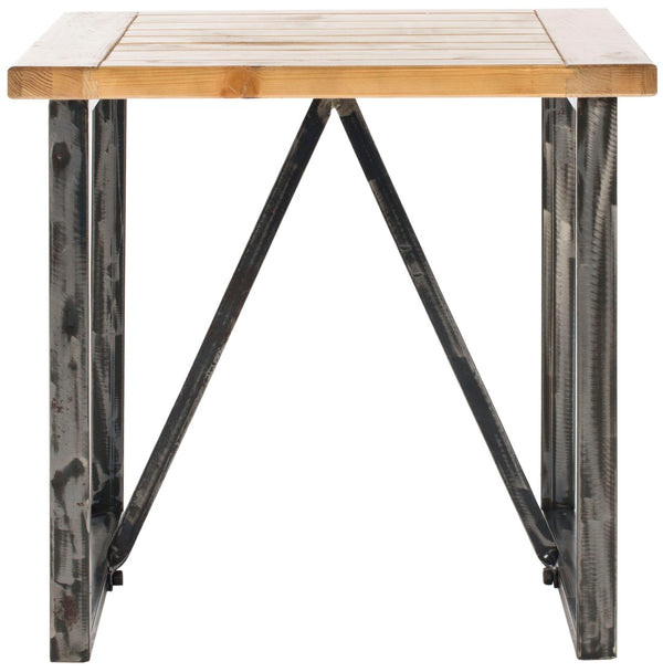 Safavieh Chase End Table: Elegant Industrial Chic Design With Solid Fir Wood And Forged Iron Accents For Any Space AMH4127A