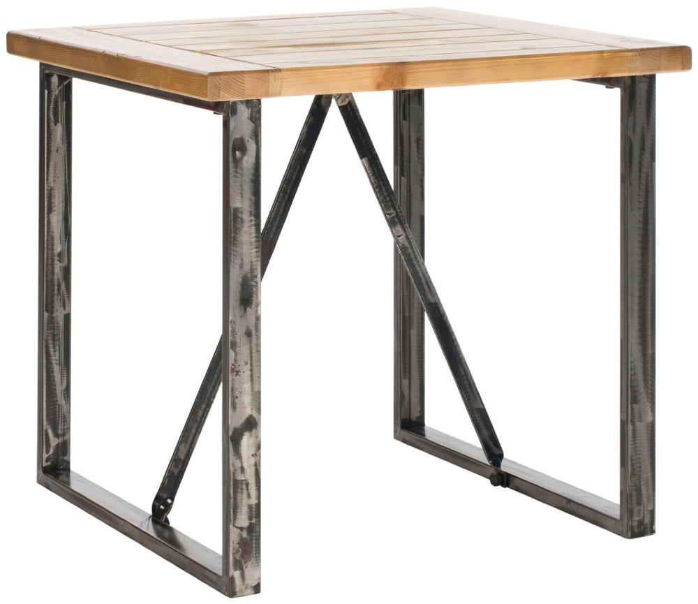 Safavieh Chase End Table: Elegant Industrial Chic Design With Solid Fir Wood And Forged Iron Accents For Any Space AMH4127A