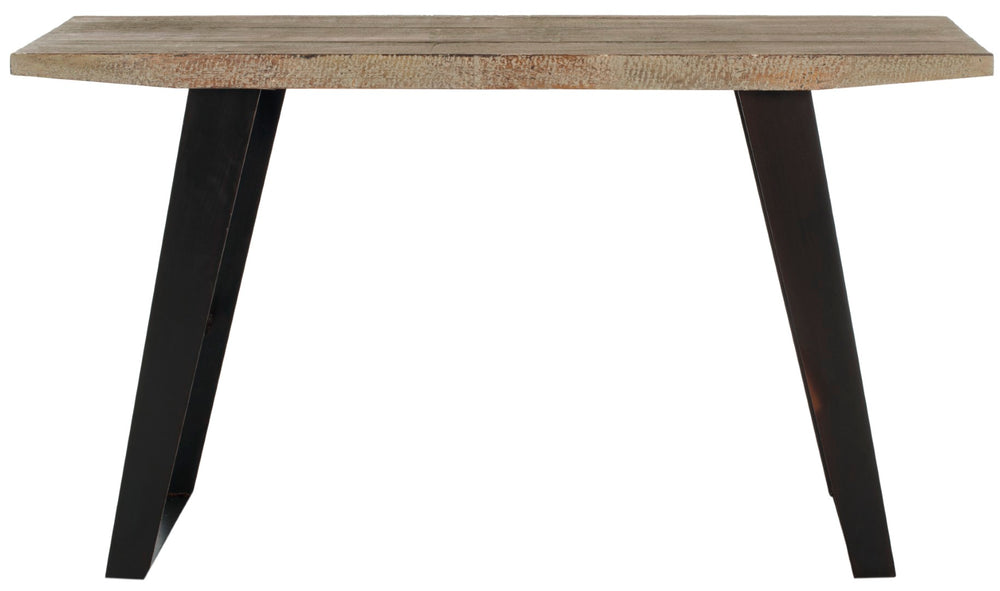 Safavieh Waldo Console Table - Industrial Rustic Design With Natural Wood Top & Sturdy Black Iron Legs, 53" W AMH4131A