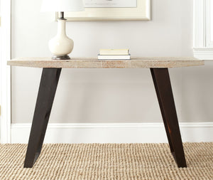 Safavieh Waldo Console Table - Industrial Rustic Design With Natural Wood Top & Sturdy Black Iron Legs, 53" W AMH4131A