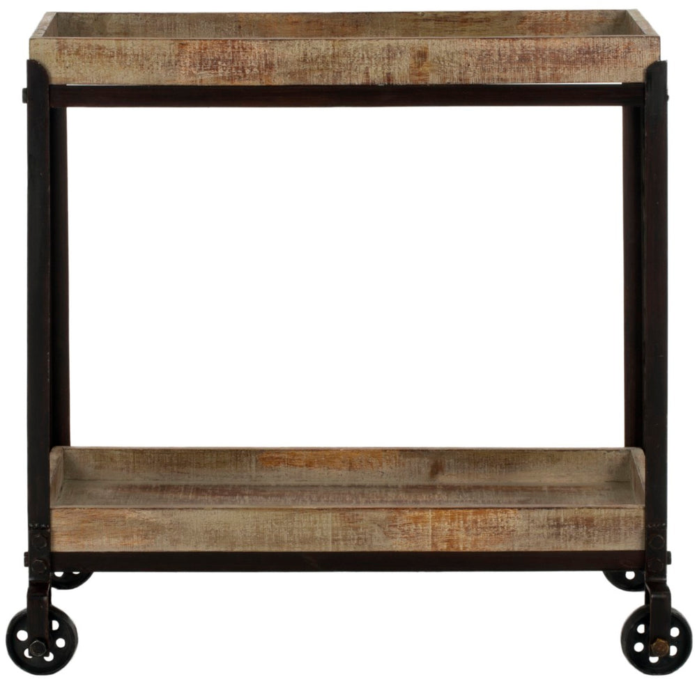 Safavieh Sally Rolling Console Table With Vintage Metal Accents – Industrial Style & Easy Mobility Storage Solutions AMH4132A