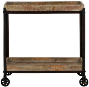 Safavieh Sally Rolling Console Table With Vintage Metal Accents – Industrial Style & Easy Mobility Storage Solutions AMH4132A