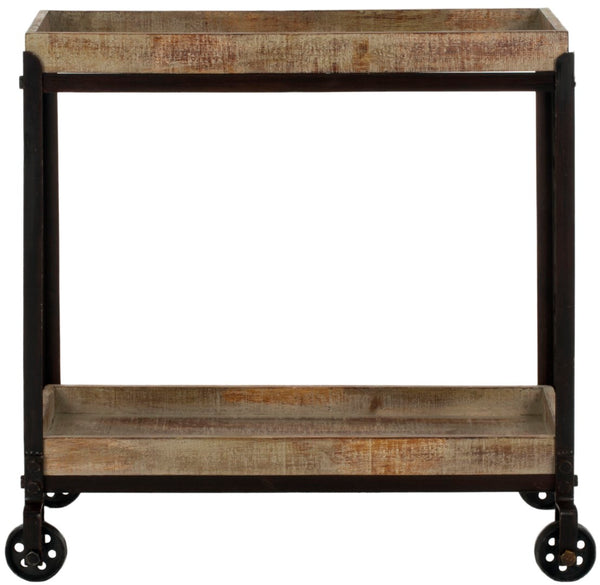 Safavieh Sally Rolling Console Table With Vintage Metal Accents – Industrial Style & Easy Mobility Storage Solutions AMH4132A