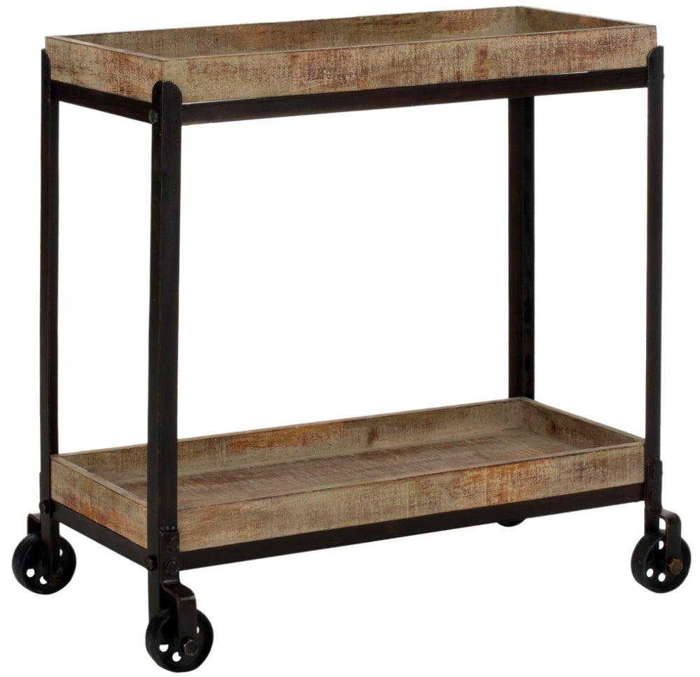 Safavieh Sally Rolling Console Table With Vintage Metal Accents – Industrial Style & Easy Mobility Storage Solutions AMH4132A