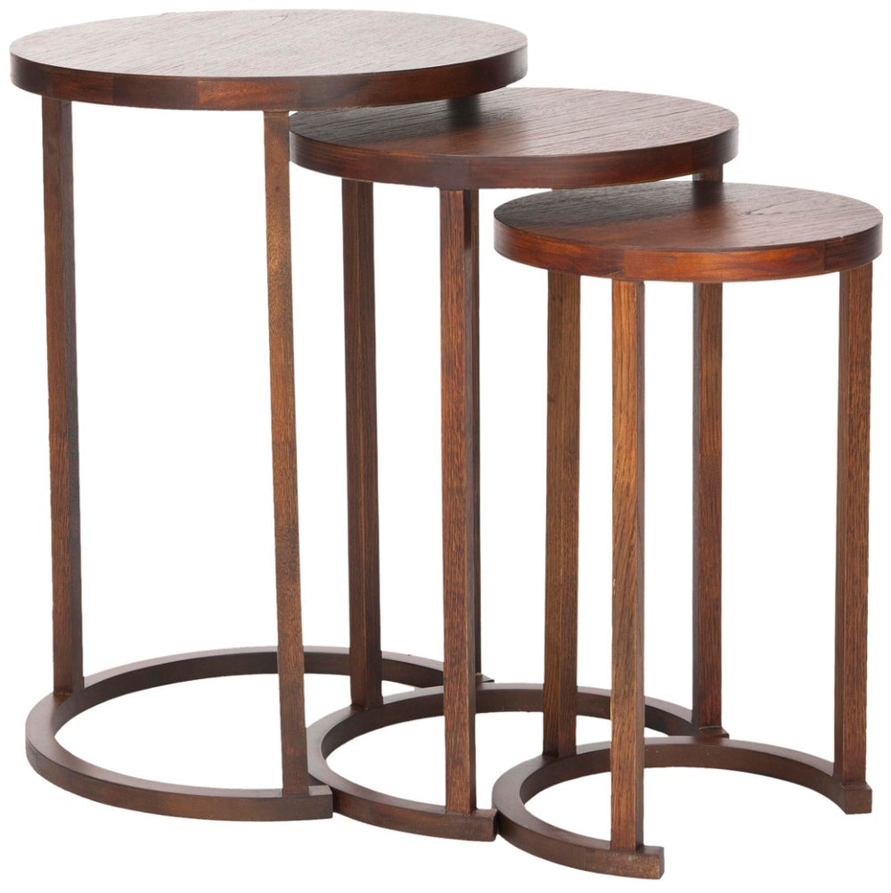 Safavieh Sawyer Set Of 3 Nesting Tables - Eco-Friendly Bayur Wood, Stylish Design For Modern Spaces AMH4600A