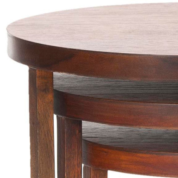 Safavieh Sawyer Set Of 3 Nesting Tables - Eco-Friendly Bayur Wood, Stylish Design For Modern Spaces AMH4600A