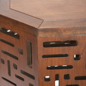 Safavieh Cody Octagon End Table - Elegant Asian-Inspired Accent Piece With Warm Wood Finish, No Assembly Needed AMH4603A