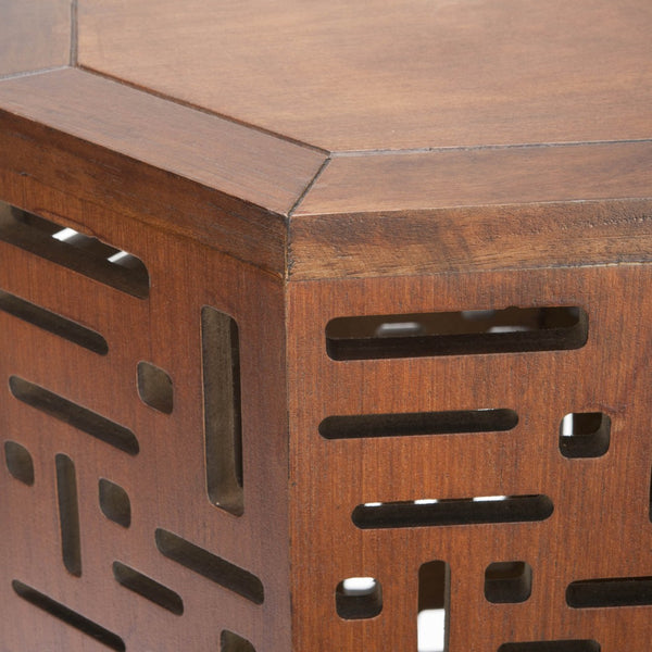 Safavieh Cody Octagon End Table - Elegant Asian-Inspired Accent Piece With Warm Wood Finish, No Assembly Needed AMH4603A