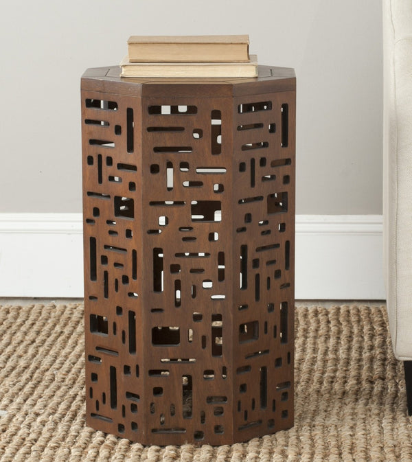 Safavieh Cody Octagon End Table - Elegant Asian-Inspired Accent Piece With Warm Wood Finish, No Assembly Needed AMH4603A