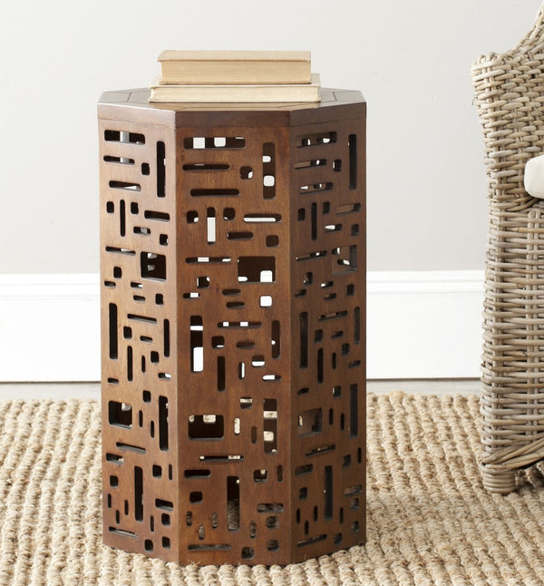 Safavieh Cody Octagon End Table - Elegant Asian-Inspired Accent Piece With Warm Wood Finish, No Assembly Needed AMH4603A
