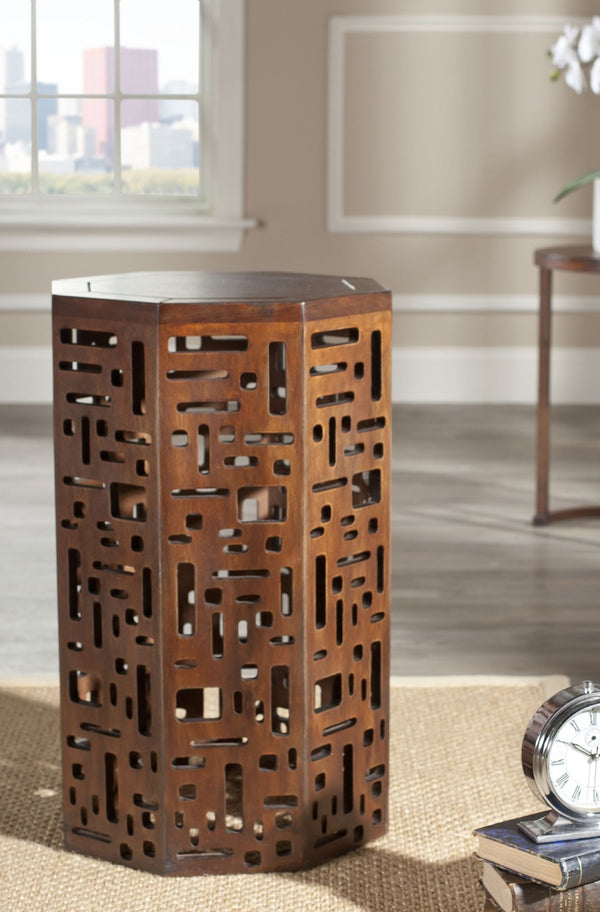 Safavieh Cody Octagon End Table - Elegant Asian-Inspired Accent Piece With Warm Wood Finish, No Assembly Needed AMH4603A