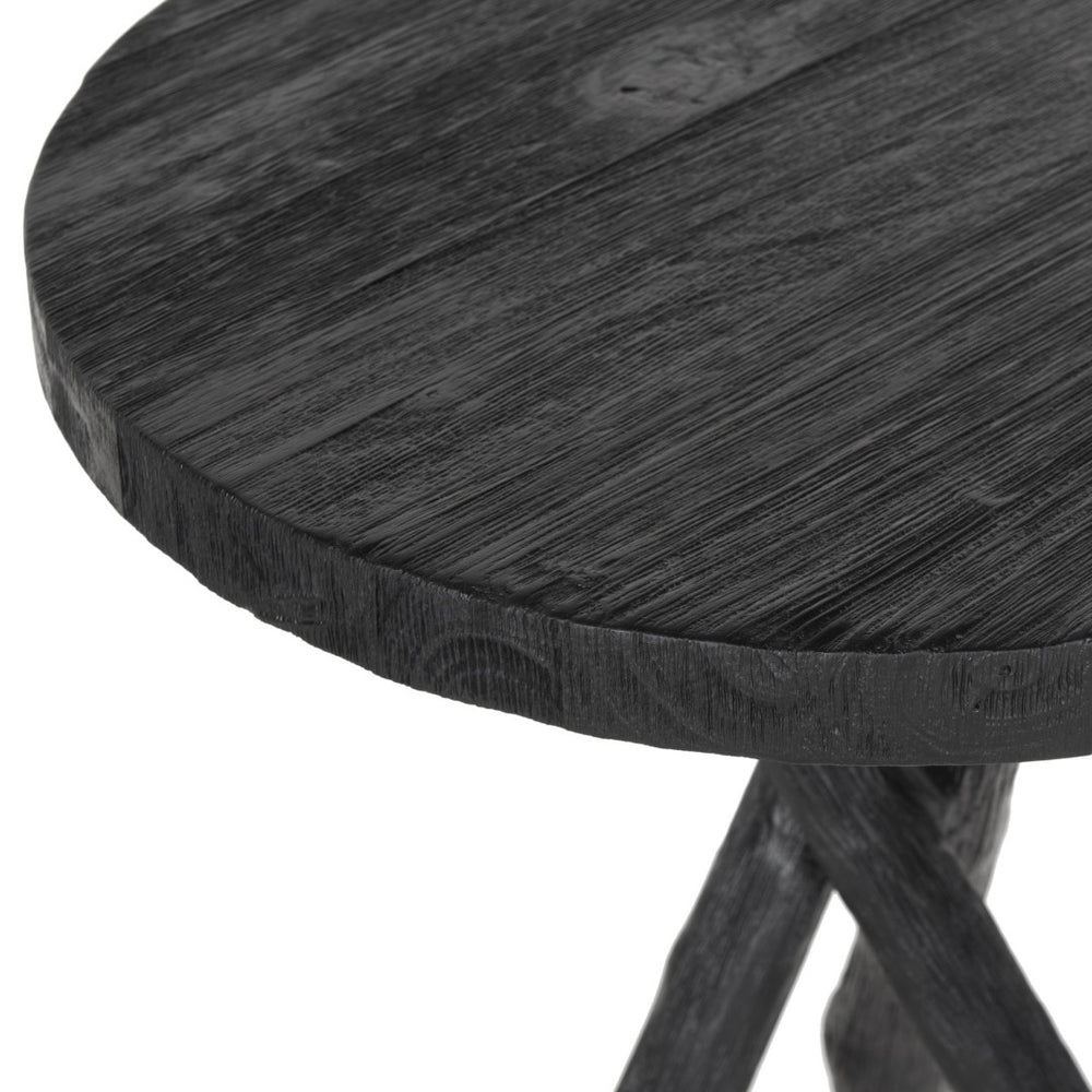Safavieh Quinn Tripod Round End Table – Rustic Charm Meets Modern Design For Your Cozy Living Space Decor Black AMH4608B