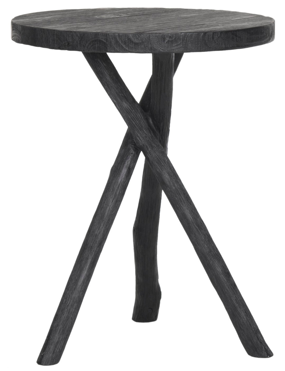 Safavieh Quinn Tripod Round End Table – Rustic Charm Meets Modern Design For Your Cozy Living Space Decor Black AMH4608B