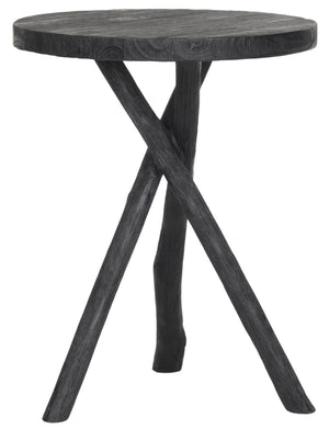 Safavieh Quinn Tripod Round End Table – Rustic Charm Meets Modern Design For Your Cozy Living Space Decor Black AMH4608B