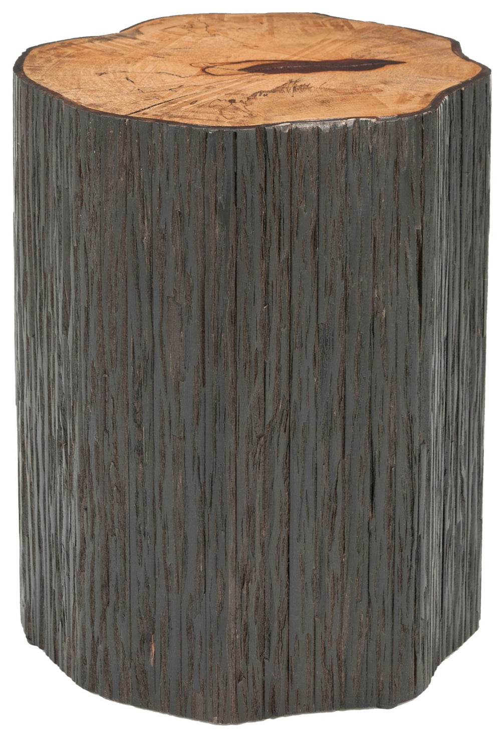 Safavieh Forrest End Table - Rustic Bayur Wood Accent With Petrified Tree Stump Design For Eco-Friendly Homes AMH4610B