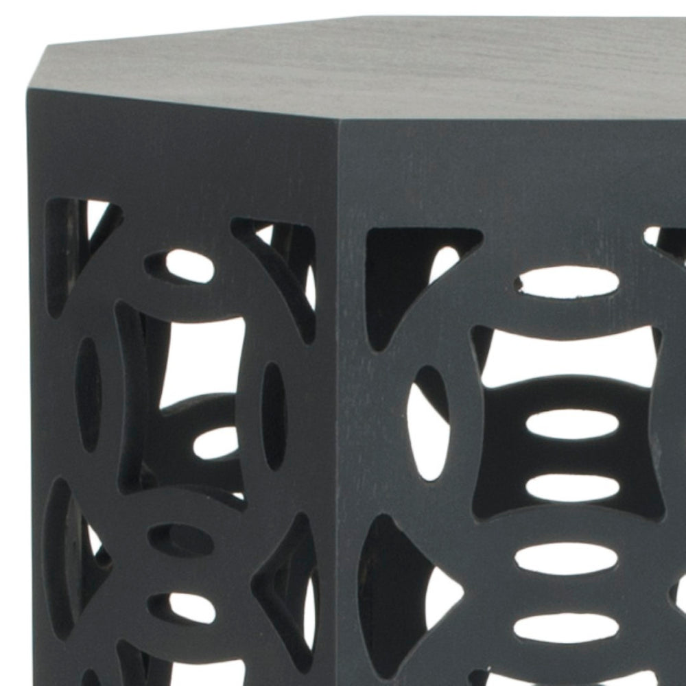 Safavieh Garion Side Table - Octagonal Accent With Charcoal Grey Finish, Perfect For Modern Spaces & Decor AMH4614A