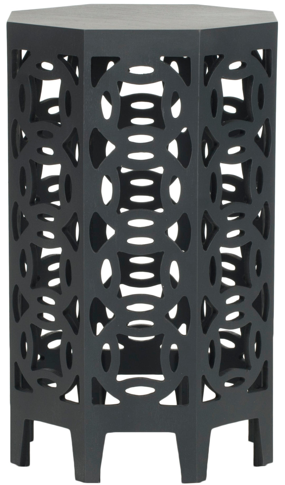 Safavieh Garion Side Table - Octagonal Accent With Charcoal Grey Finish, Perfect For Modern Spaces & Decor AMH4614A