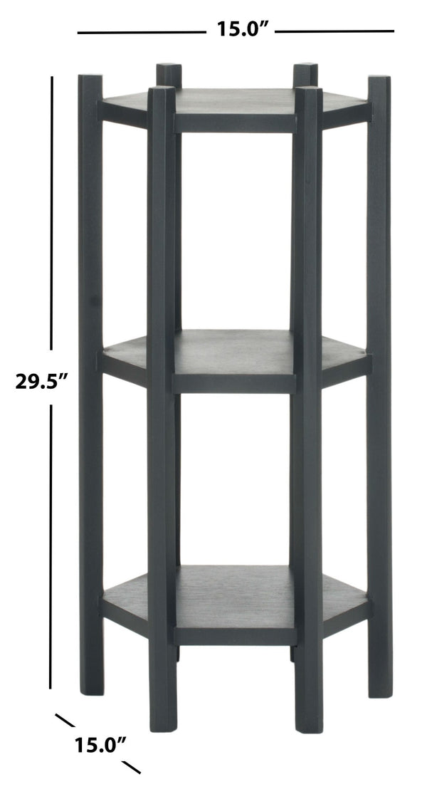 Safavieh Leonie Sleek 3-Tier Telephone Table In Charcoal Grey - Stylish Accent For Storage & Display Needs AMH4617A