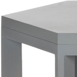 Safavieh Heidi End Table - Modern Hexagonal Accent For Living Spaces, Minimalist Design With Open Foundation Pearl Blue Grey AMH4618B