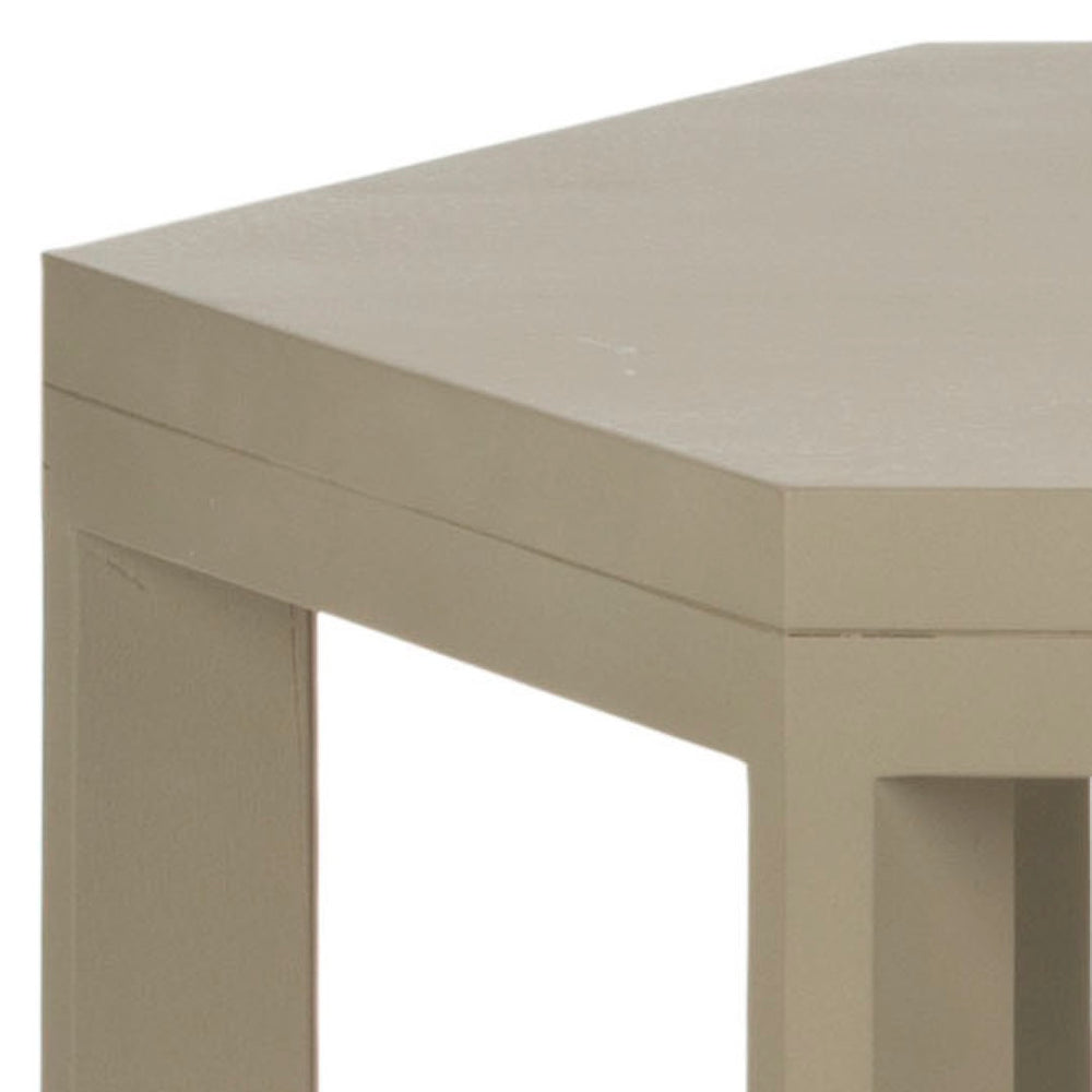 Safavieh Heidi End Table - Modern Hexagonal Accent For Living Spaces, Minimalist Design With Open Foundation Pearl Taupe AMH4618C